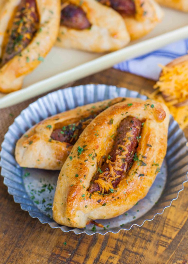 savory croissant with cheese and sausage
